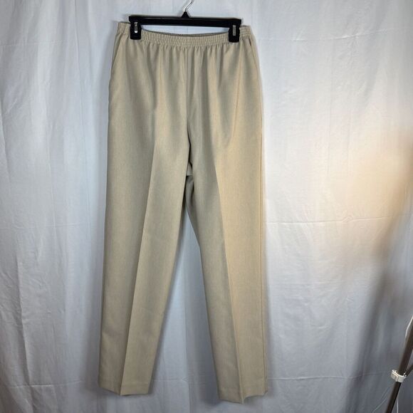 Alfred Dunner Pants - Women’s Alfred Dunner Khaki Pull On Elastic Waist Size 10 Preowned